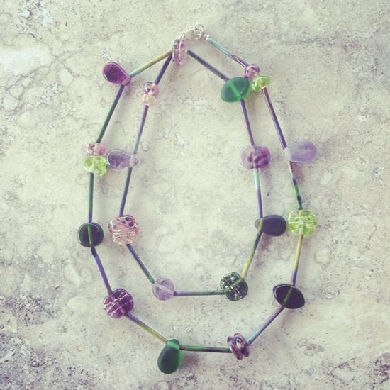 recycled glass necklace 