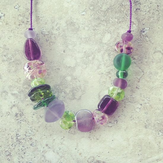 recycled glass necklace 