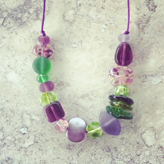 recycled glass necklace 