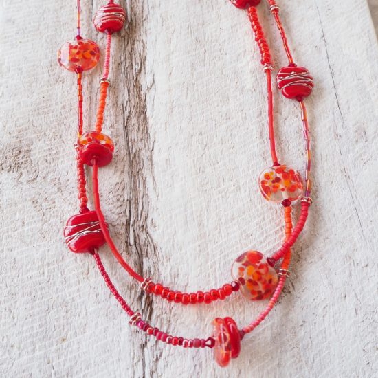 long red bead necklace