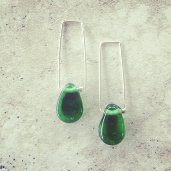 recycled glass earrings