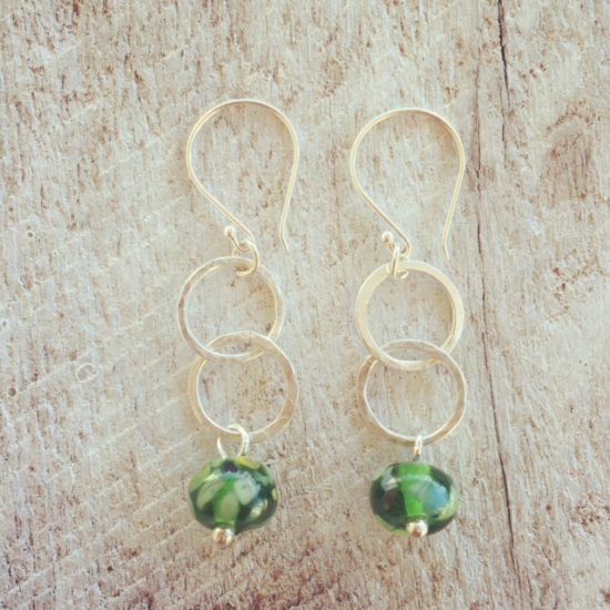 recycled glass earrings