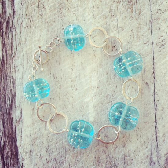 recycled glass bracelet