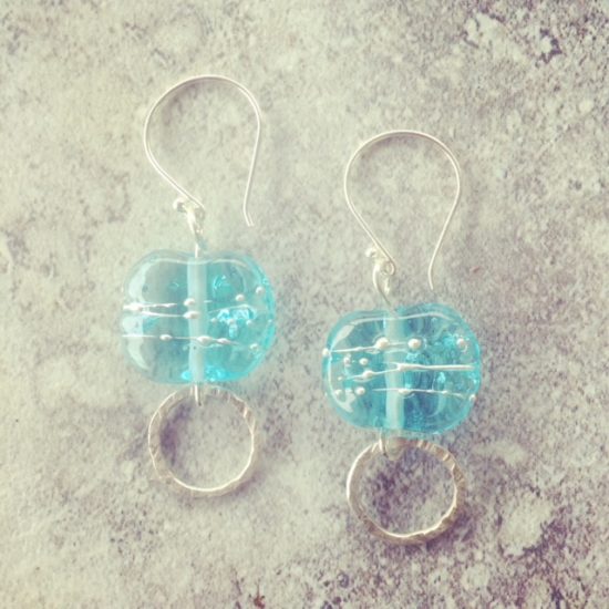 recycled glass earrings