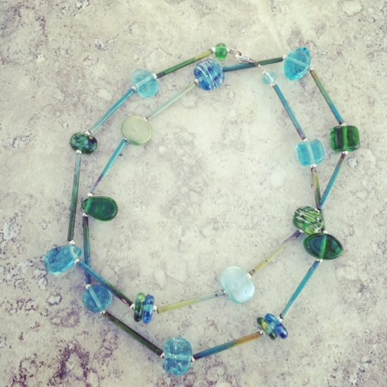 recycled glass necklace 