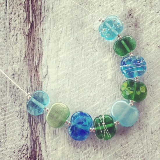 recycled glass necklaces 