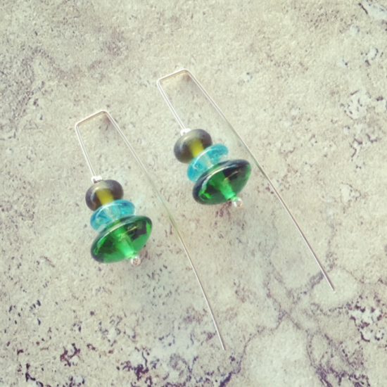 recycled glass earrings 