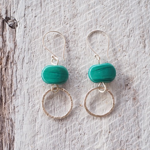 green glass earrings