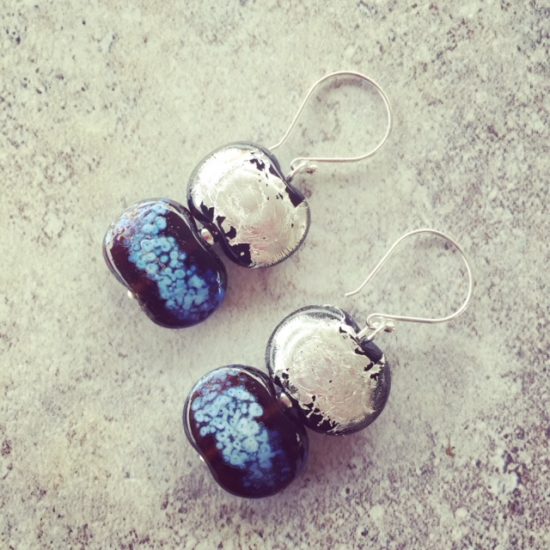 recycled glass earrings