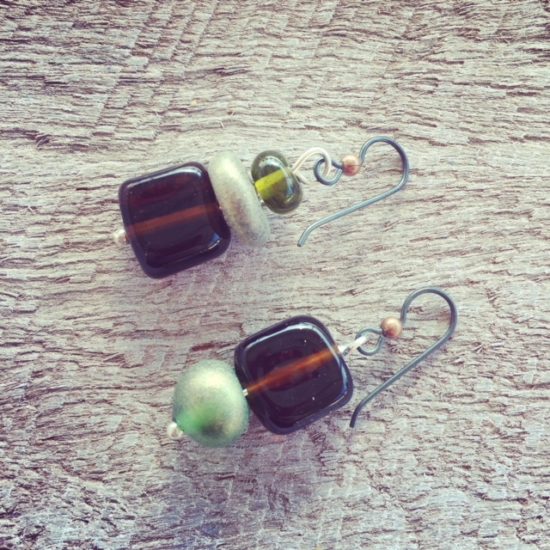 recycled glass earrings 