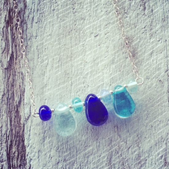 recycled glass necklace 