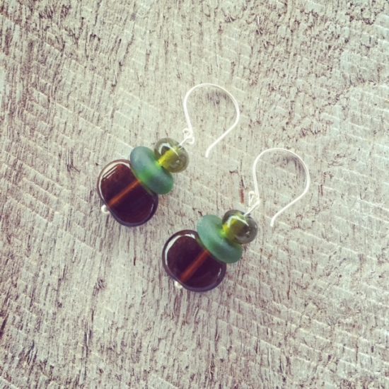 recycled glass earrings 