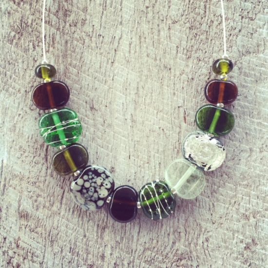 recycled glass necklace 