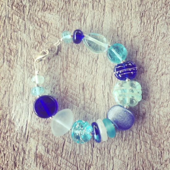 recycled glass bracelet 