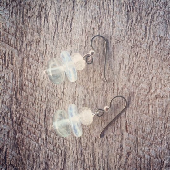 recycled glass earrings