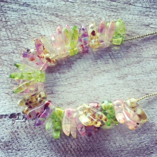 Recycled glass necklace | beads made from a broken window 