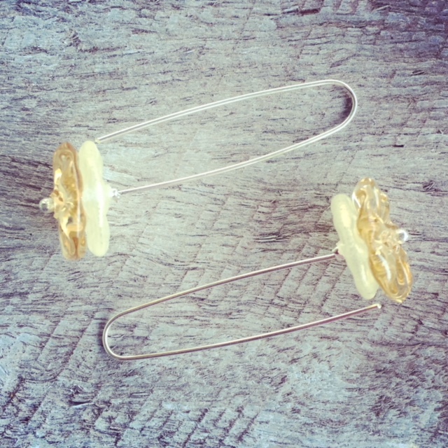 Recycled glass bead earrings | beads made from a mix of glass objects