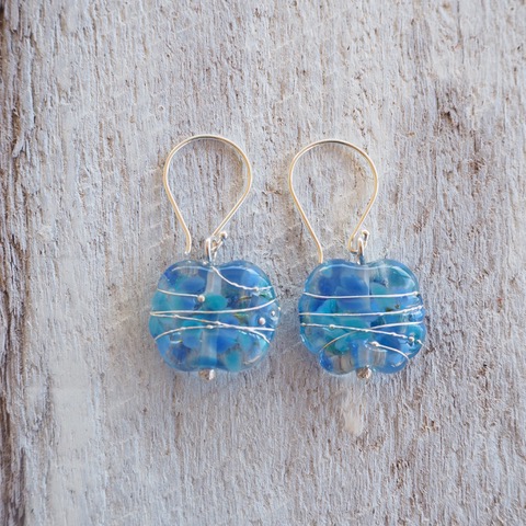 Recycled glass earrings | beautiful blue recycled glass earrings