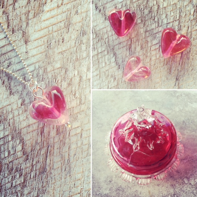 Recycled glass earrings | beads made from Ruby Glass