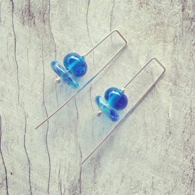Recycled glass earrings