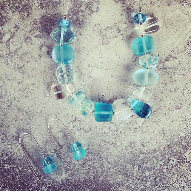 Recycled glass jewellery | beads made from gin and wine bottles 