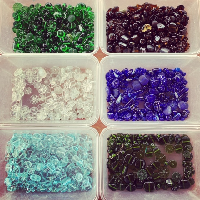 Recycled glass beads | behind the scenes of my recycled glass bead collection! 