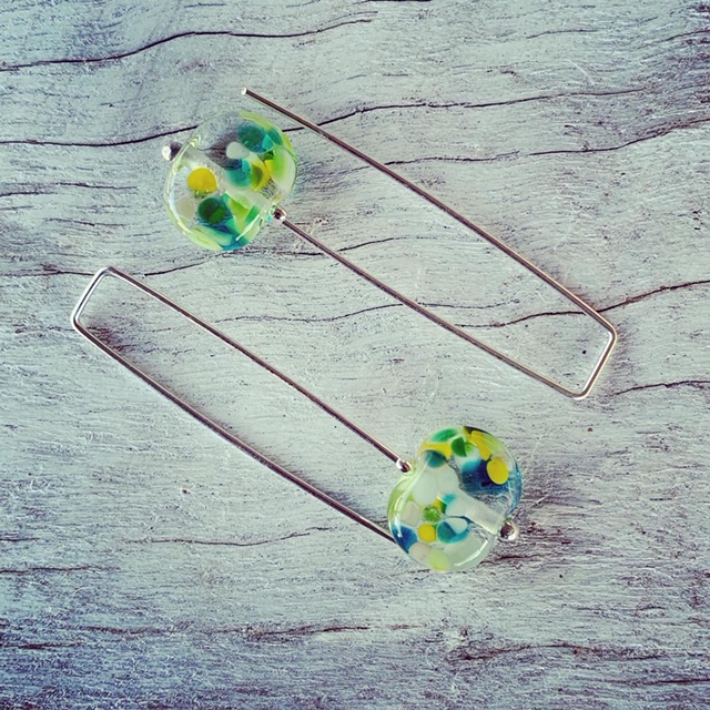 Recycled glass jewellery | glass beads made from a Bethany Winery wine bottle 