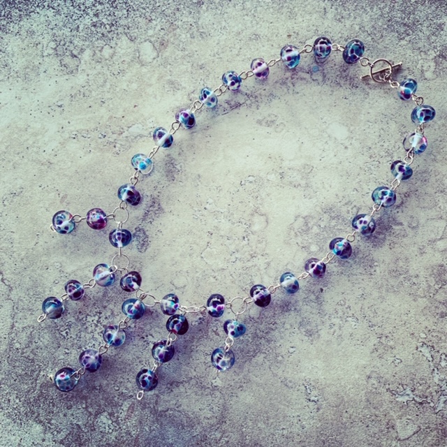 Beautiful recycled glass necklace 