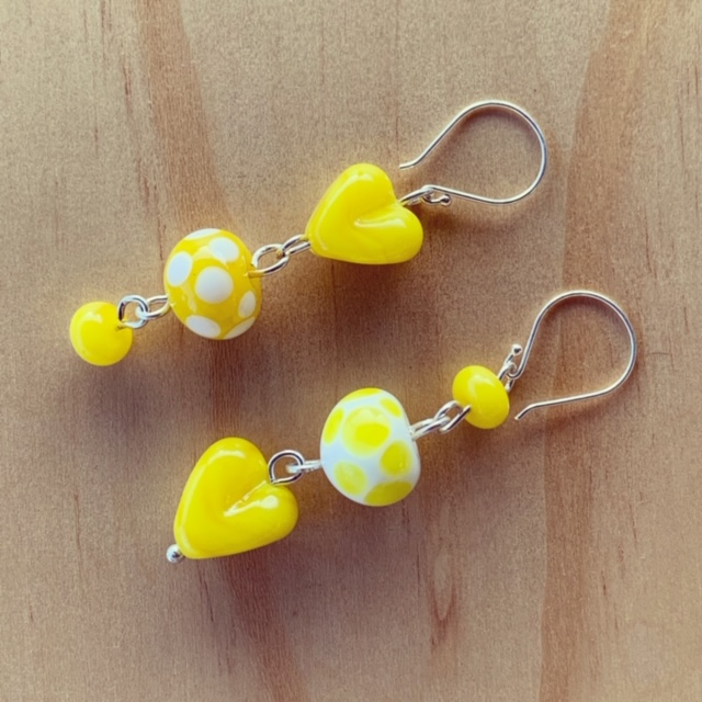 Bright Yellow Mismatched Earrings