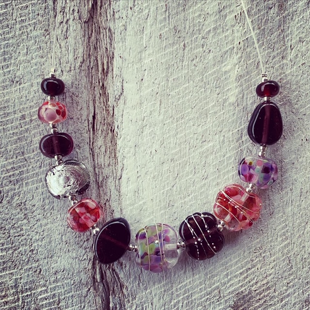 Stunning recycled glass necklace 