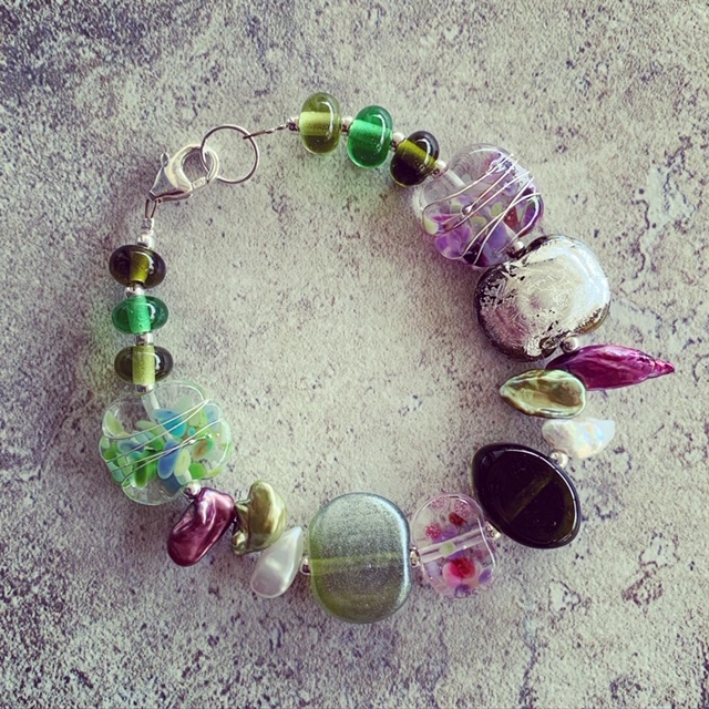 Recycled wine bottle bracelet