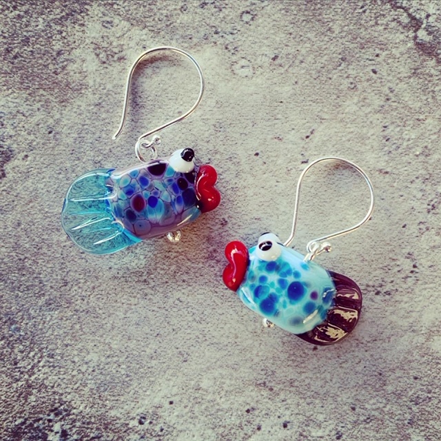 Glass Fish Earrings