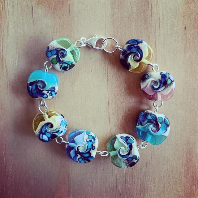 ocean inspired glass bracelet 