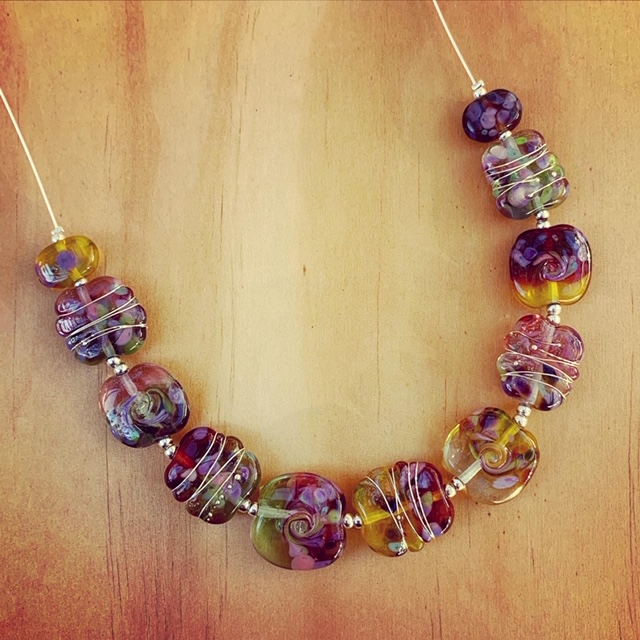 handmade glass necklace 