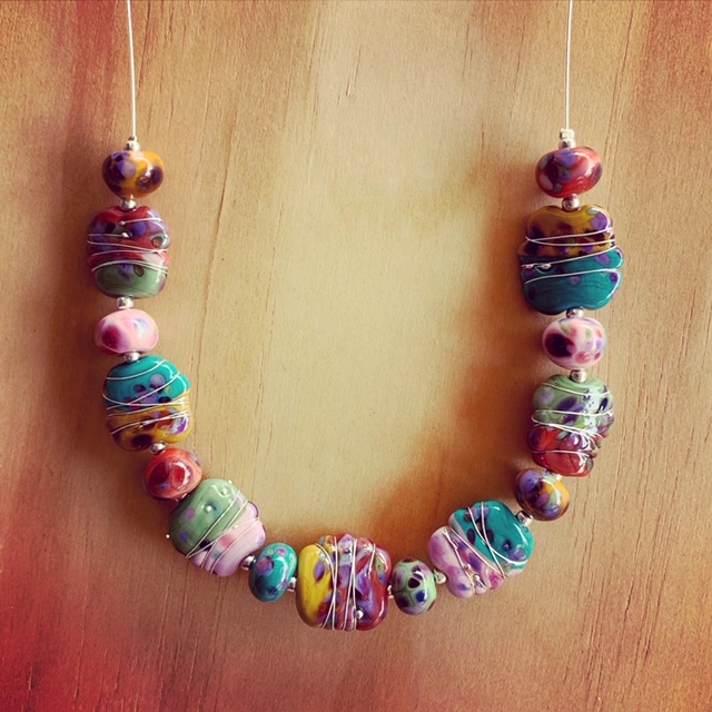 handmade glass necklace 