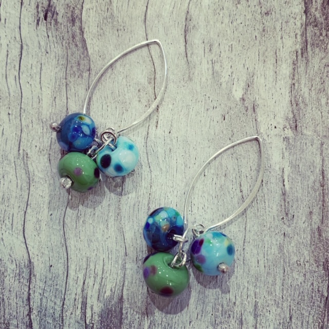 Blue and Green earrings 