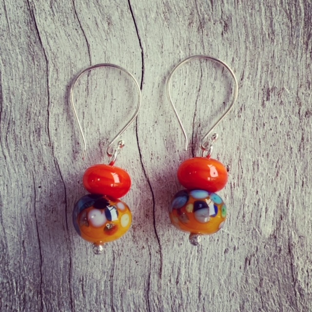 orange earrings 
