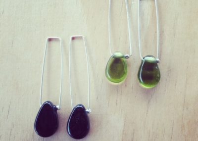 Classic Glass and Silver Earrings