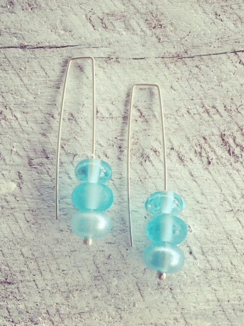 recycled glass earrings