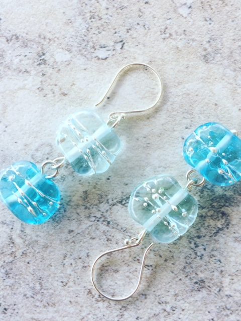 upcycled glass earrings