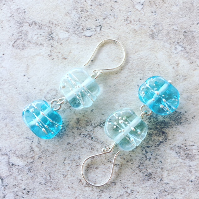 upcycled glass earrings