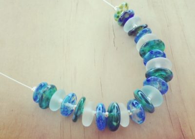 Recycled glass necklace