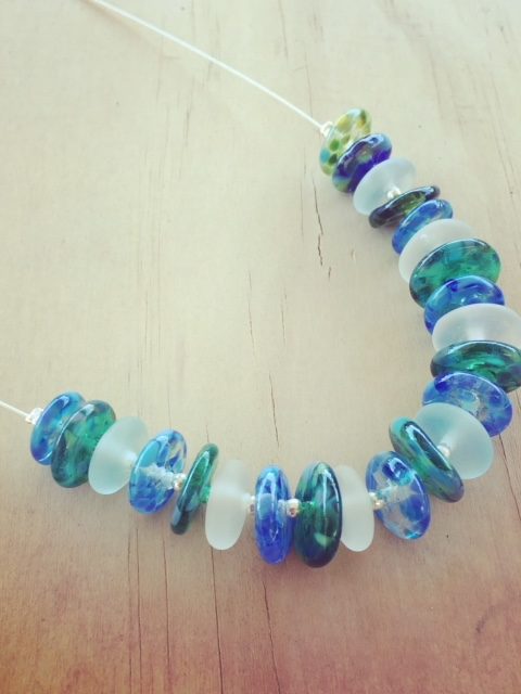 Recycled glass necklace