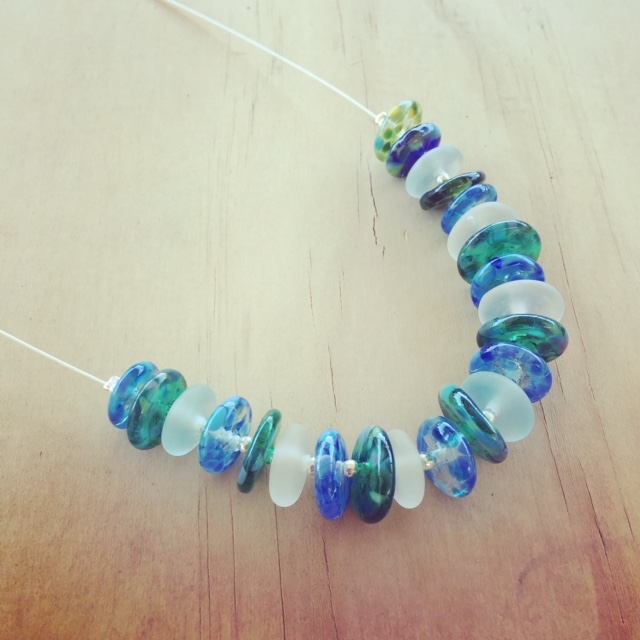 Recycled glass necklace