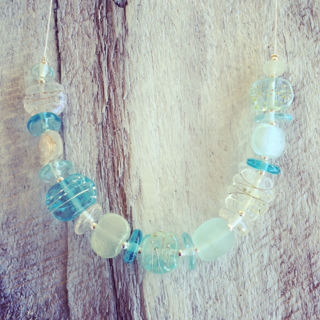 upcycled glass necklace