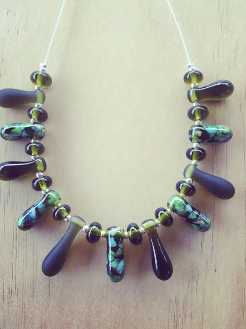 recycled glass necklace