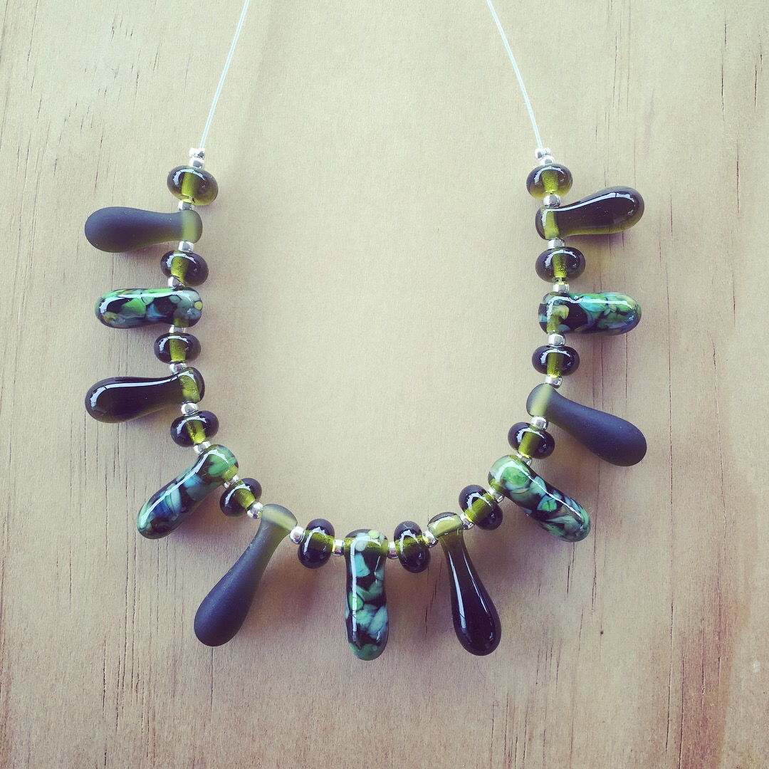 recycled glass necklace