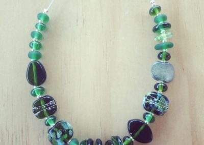 Champagne bottle Recycled glass beads