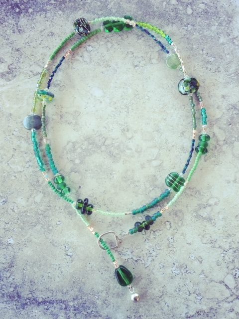 recycled glass lariat