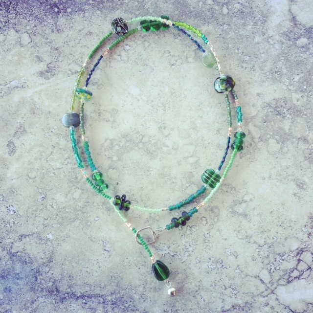 recycled glass lariat